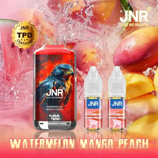 Kit Watermelon Mango Peach 28000 puffs 2X10ml - Falcon-X by JNR (Nicotine : 20mg)